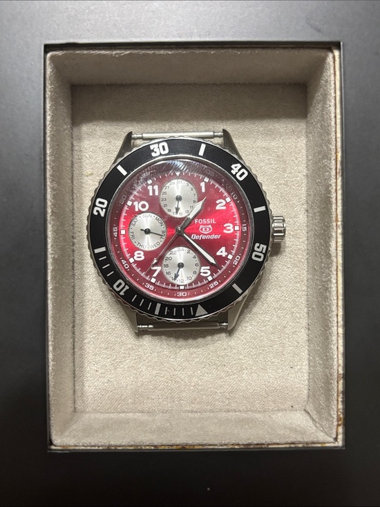 Fossil Other - Fossil Defender Red Dial Chronograph with Black Bezel
